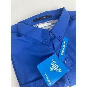 Columbia PFG Shirt Men’s XL Omni Wick/Shade Shirt Sleeve Button Down Vent Blue